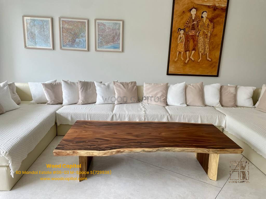wooden table at living room