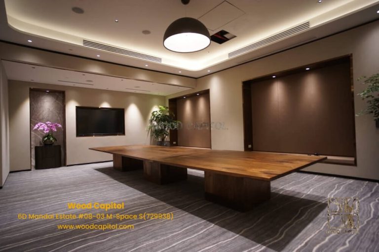 Changi Airport Black Walnut Table