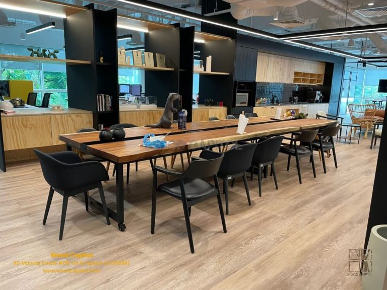 Long Solid Wood Conference Table